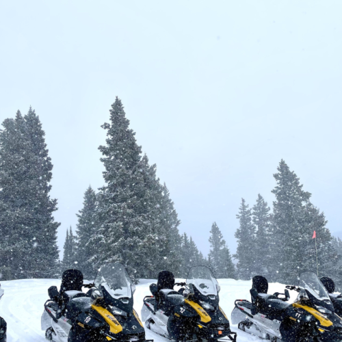 breckenridge colorado snowmobiles in snow