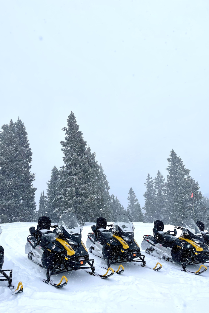 breckenridge colorado snowmobiles in snow